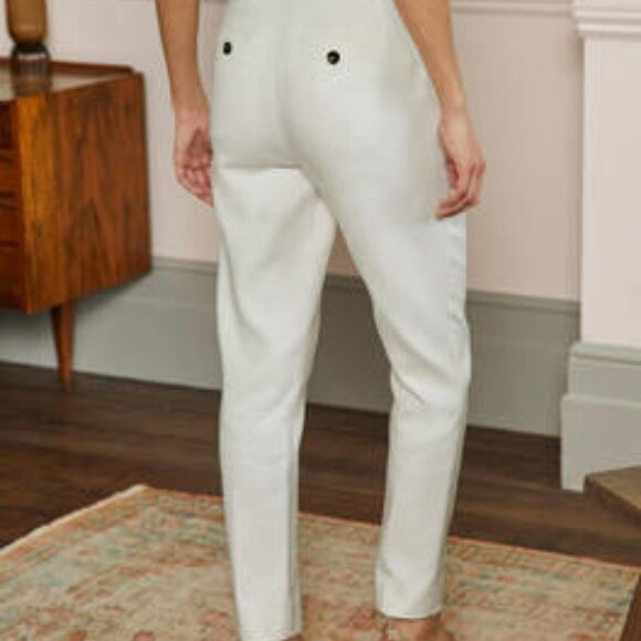 Boden | Carrie | High-Rise Belted Paperbag Ankle-Length Pants | Size 4R | Cream - Picture 2 of 10